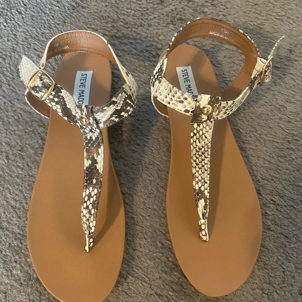 Steve madden thong snake print sandals